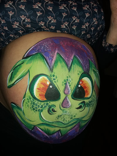 Baby bump painting - Little Monster!