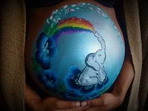 Elephant rainbow dreams bump by painting pixie face painting